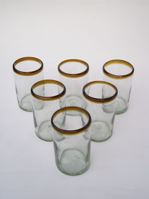 Sale Items / 'Amber Rim' drinking glasses  / These handcrafted glasses deliver a classic touch to your favorite drink.